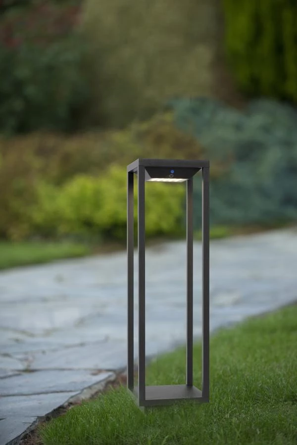 Lucide TENSO SOLAR - Bollard light - LED - 1x2,2W 3000K - IP54 - Motion & Day/Night Sensor - Anthracite - ambiance 2